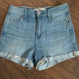 High waisted denim shorts